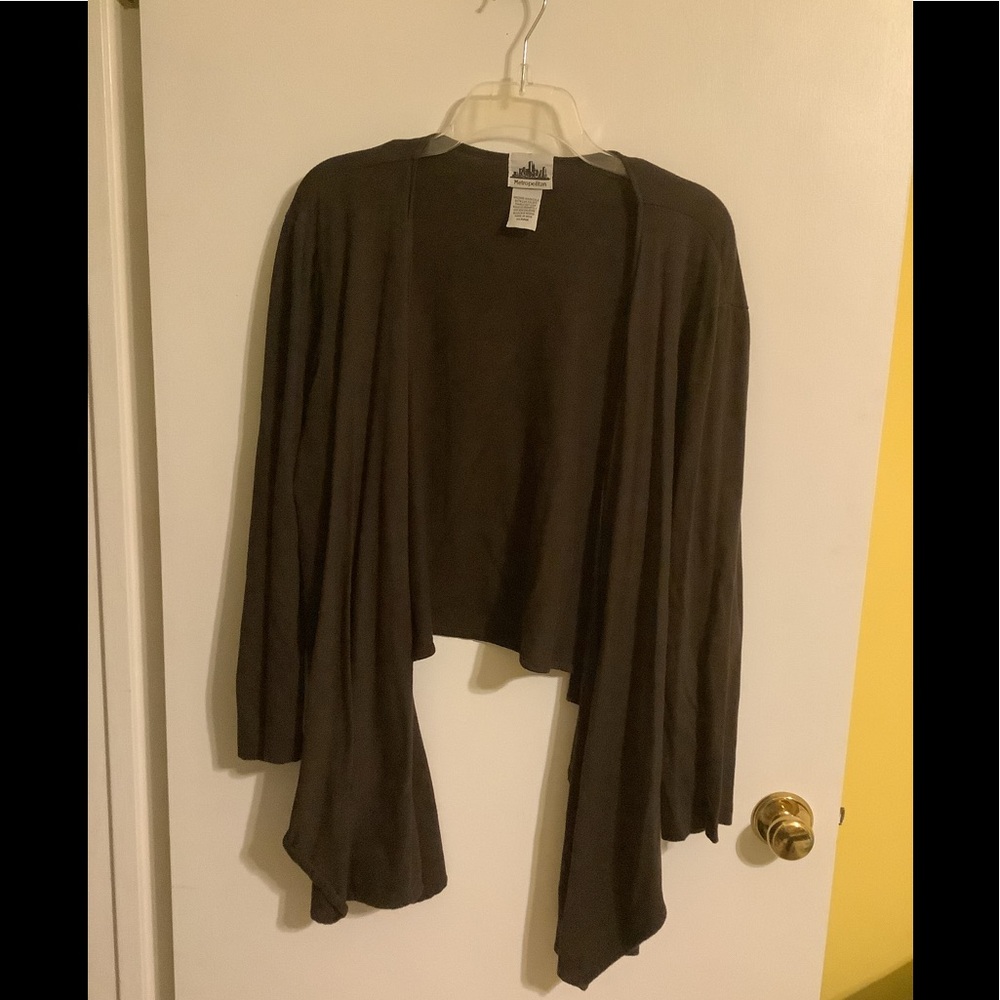 Brown low/high cardigan.